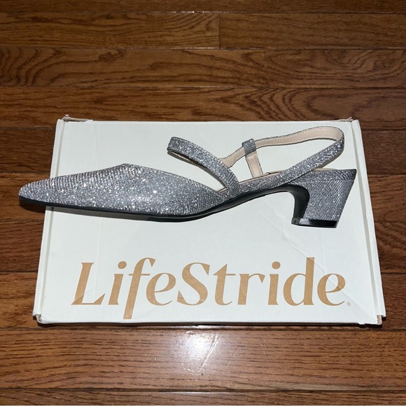 Life Stride Soft System Minimalist Pumps Sparkly Pewter Women’s Size 6.5 Wide - Picture 3 of 10